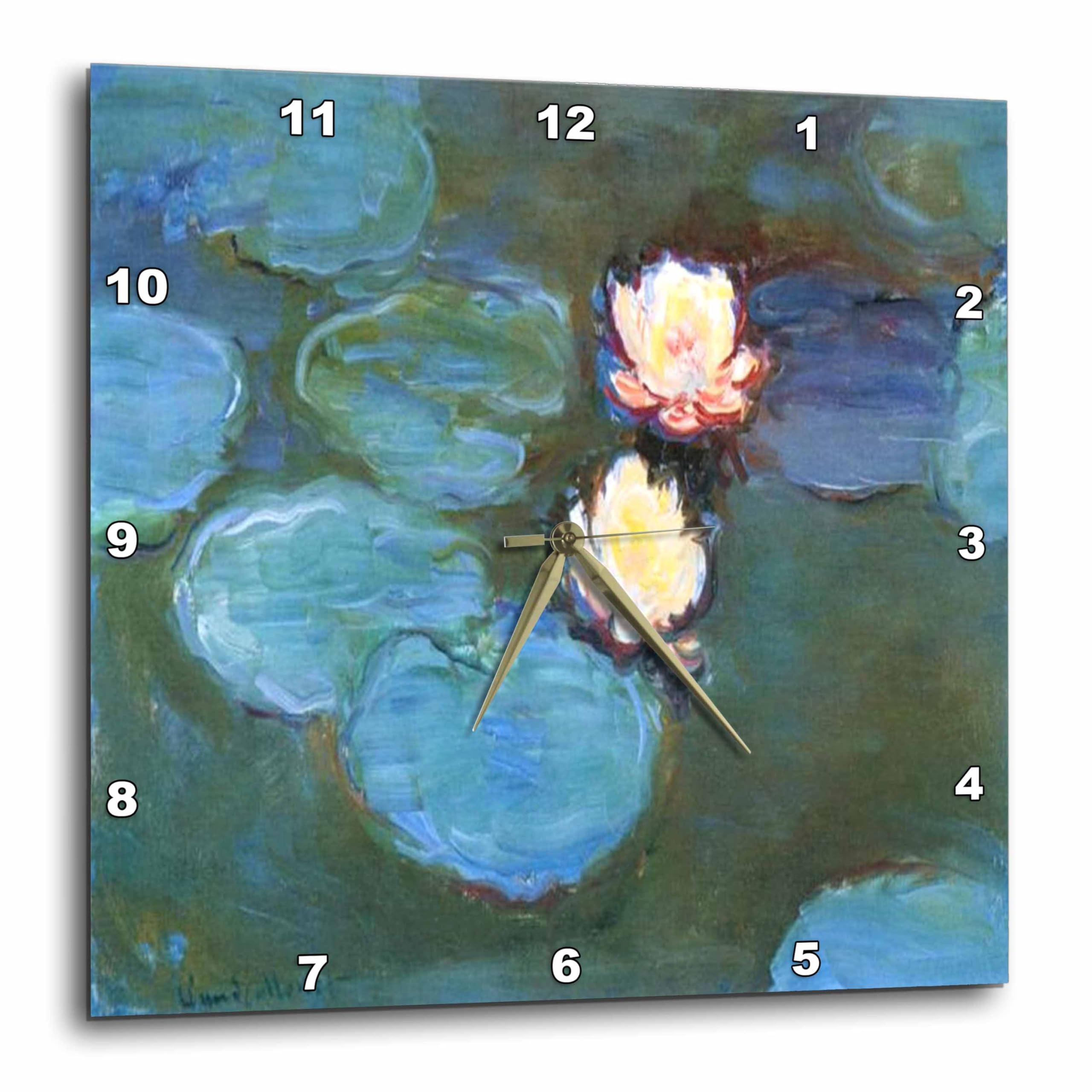 Grande horloge Monet nénuphars 3dRose décoration cuisine