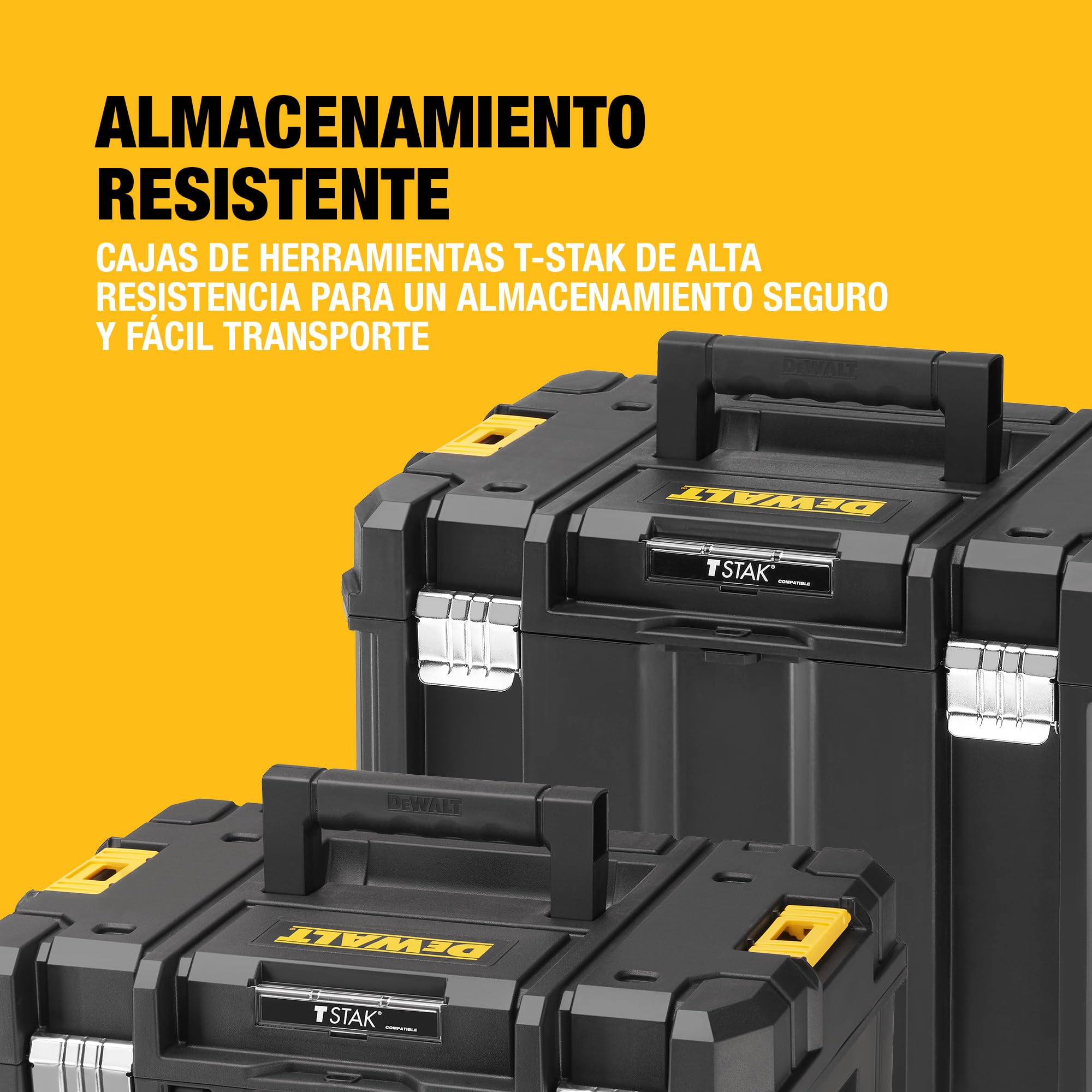 DEWALT KIT 18V: Taladro Percutor sin escobillas, Martillo Electroneumático, Amoladora y Atornillador de Impacto, 3x Baterías XR 18V, Cargador Rápido, Maletín TSTAK II y TSTAK VI, DCK422P3T-QW