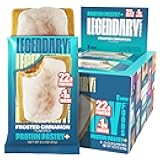 Legendary Foods 22g Protein Pastry+ Cinnamon Low Carb Meal Replacement Bar - Low Glycemic, Gluten Free Protien Snacks - Healthy Keto Snack Box, 8x Zero Sugar Energy Bars - Bariatric Diabetic Friendly
