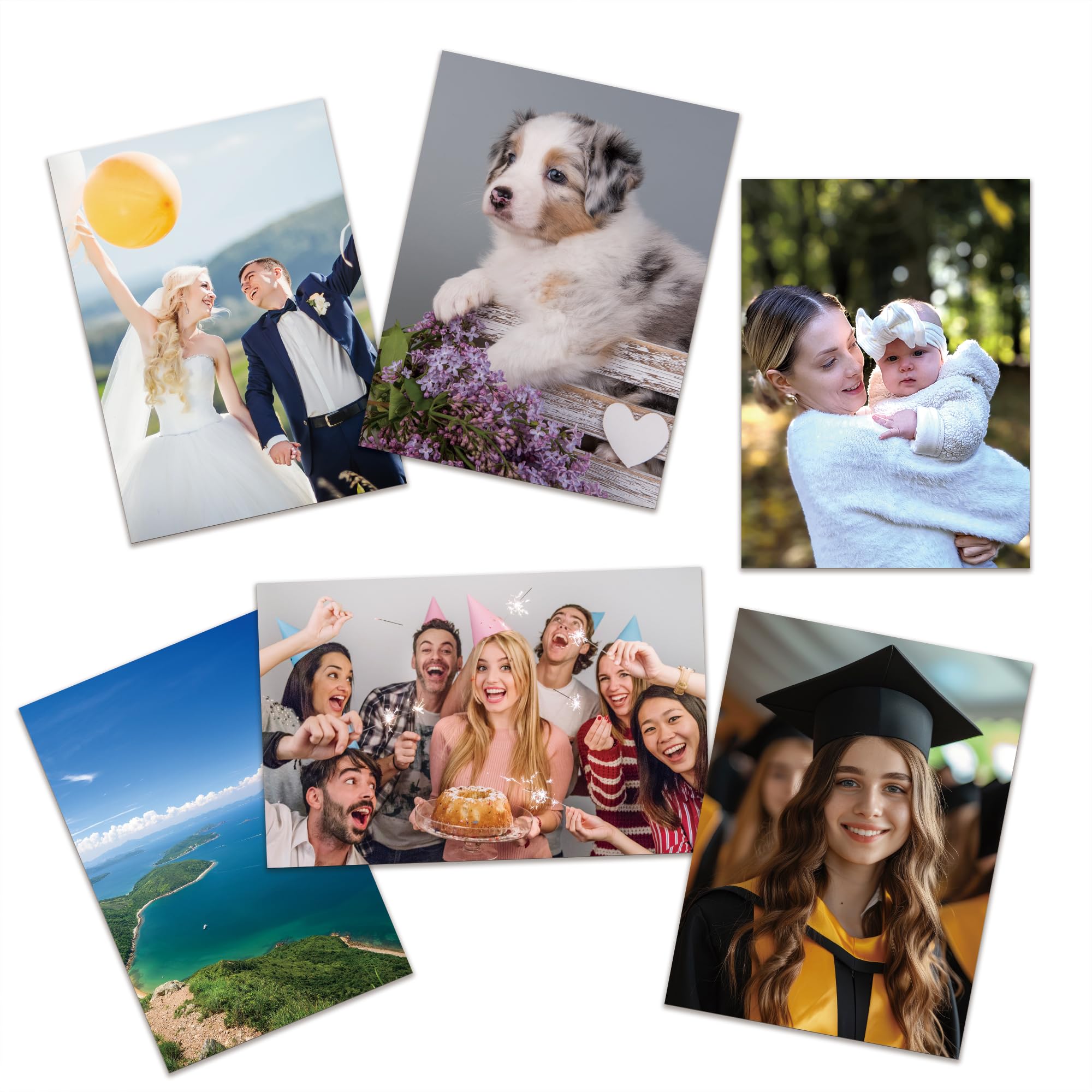 Custom Photo Prints Personalized Photo Gifts Standard Size Glossy - Set of 6,12,20pcs - UNFRAMED-Gift Wrapping Available (5 * 7 inches, 6, Pcs of Set)