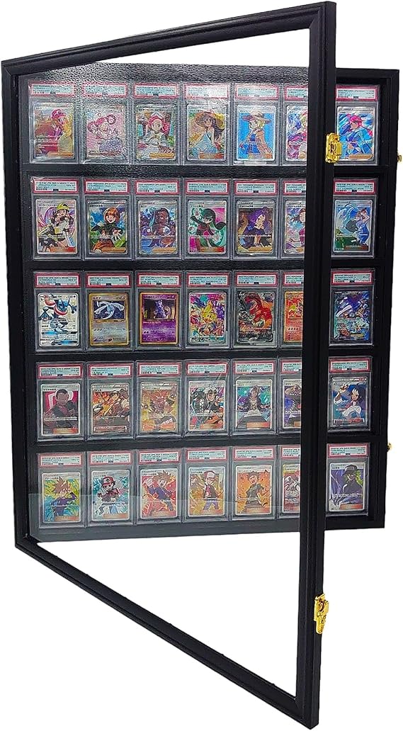 Amazon.co.jp PSAポケモンカードディスプレイケース トレーディングカードコレクション 展示ケース カードキャビネット 壁