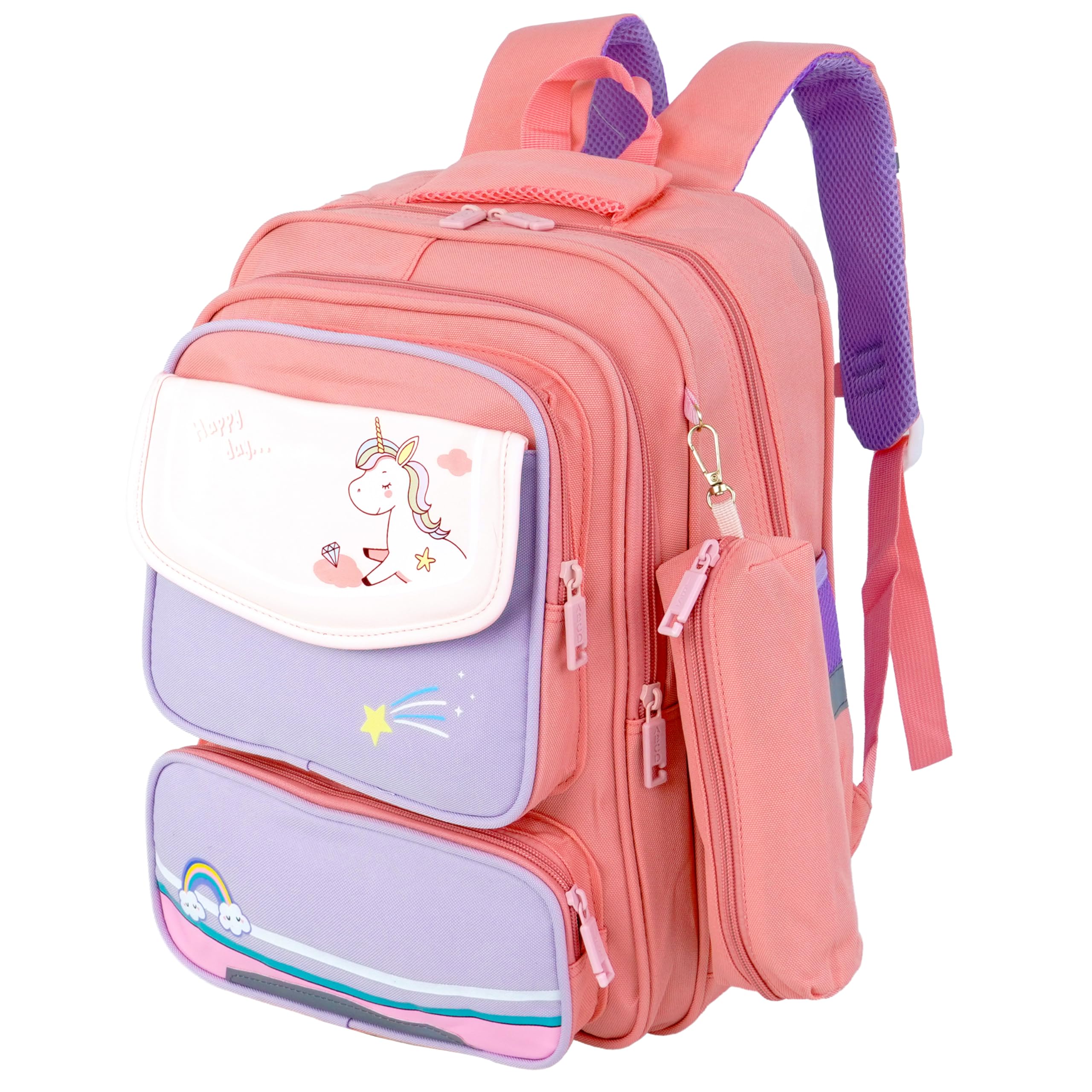 Storite School Bag for Kids Girls 17L Unicorn Backpack | Cute School Backpack | Lightweight Water-Resistant Bag for Nursery, Preschool & Primary | Travel & Birthday Gift