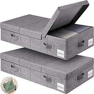 IKEA ベッド下収納: スペースを最大限に活用する方法 3 Under Bed Storage Box, 2 Piece Set, Cotton, Linen, Extra Large Capacity, Underbed Storage Case, Strong Plastic Sidewall Board and Thick Bottom, Stackable, Eco-Friendly, Washable, Bed, Garment Case,