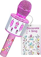 Vista 8 de Move2Play, Micrófono de karaoke para niños, incluye calcomanías y Bluetooth, regalo de cumpleaños para niños, juguete para niñas de 2, 3, 4, 5, 6