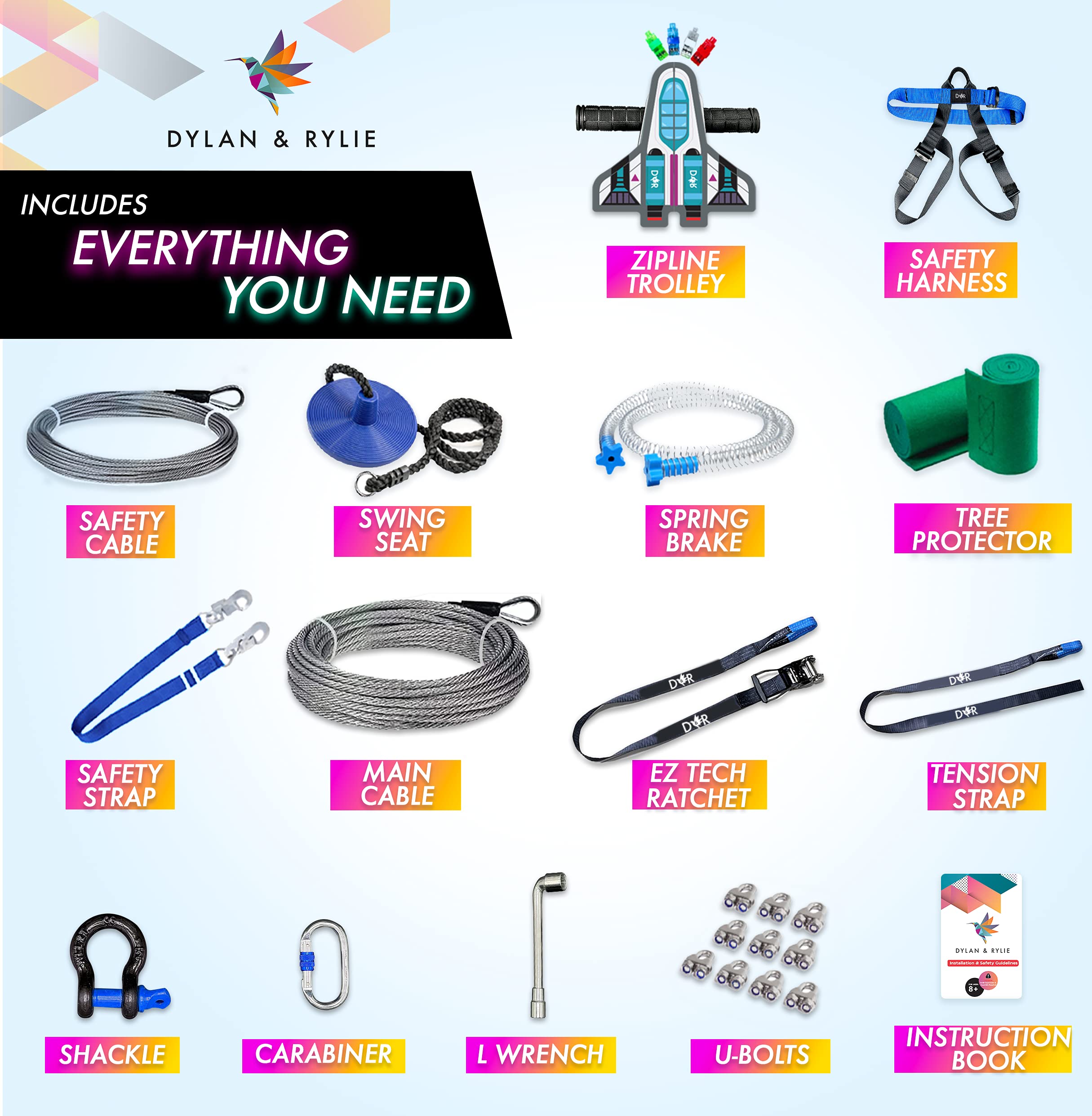 Zipline Kit Zipline Kits For Backyard Zipline Kit For Kids And Adults