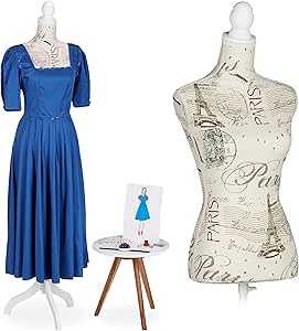 Manichino Sartoriale Relaxdays Per Donna - Altezza Regolabile 130-167cm, Taglie 34-38, Colore Crema - Foto 7