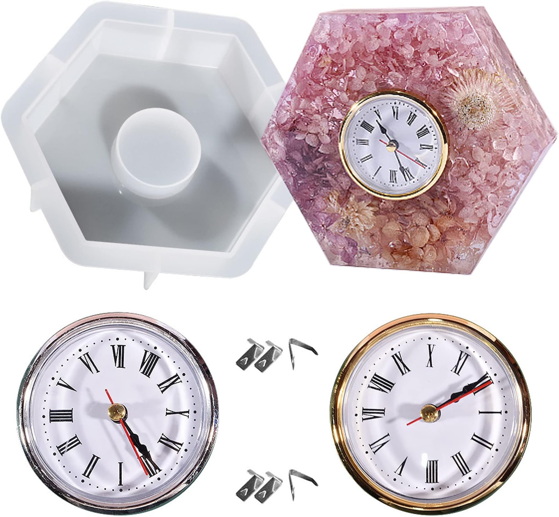 Woohome Clock Silicone Resin Mould, Rectangle Clock