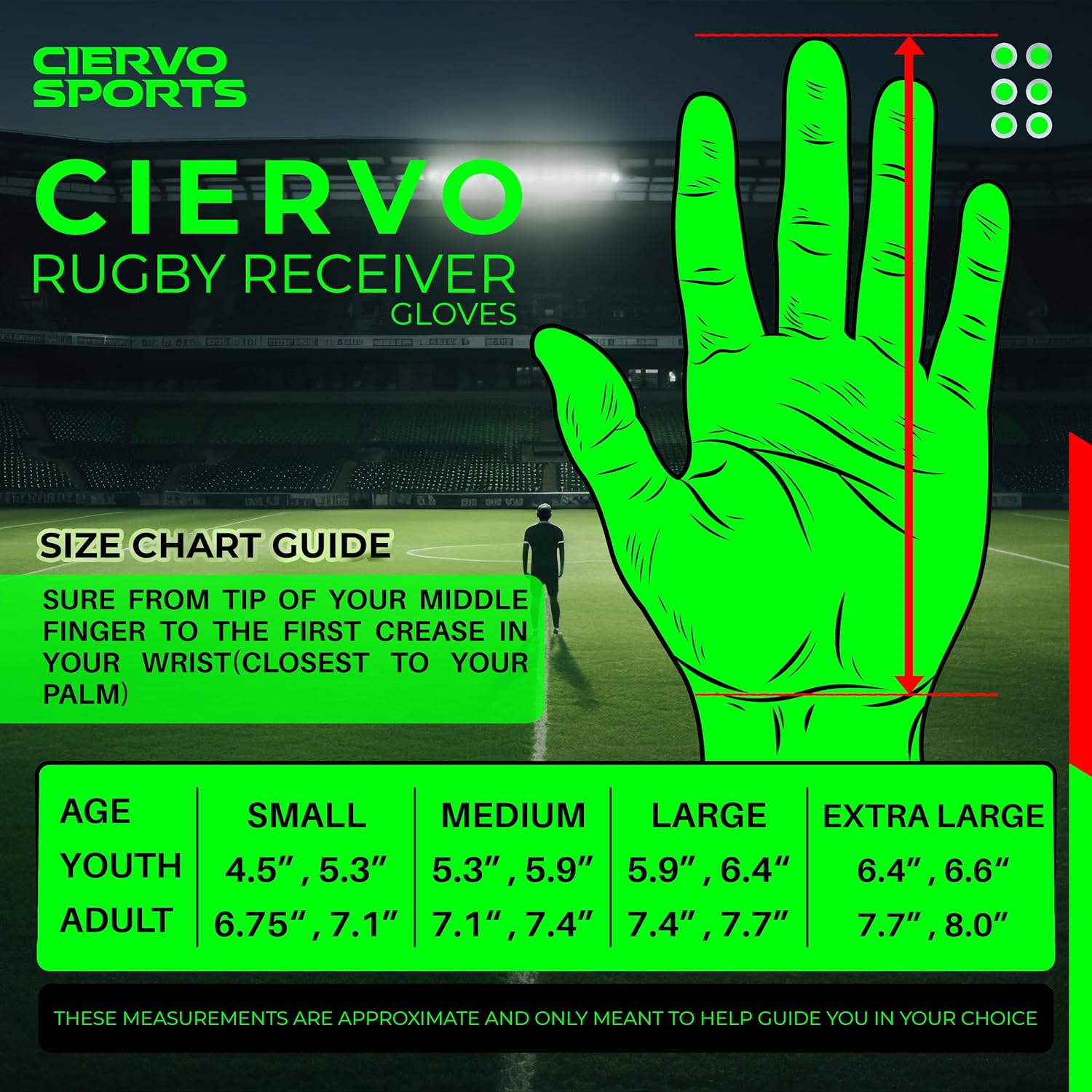 Football Receiver Gloves for Adult & Youth Skin-Fit Tacky Grip Youth Football Gloves - Image 6