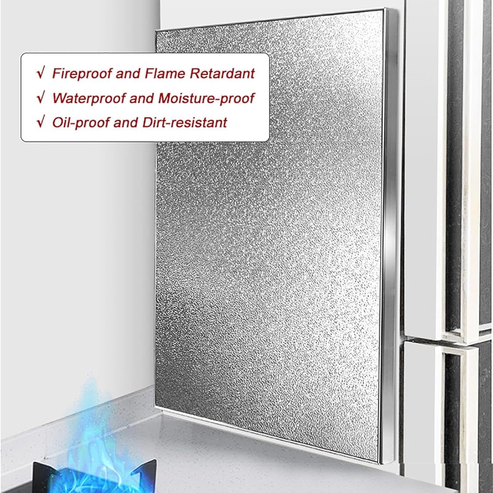 Placa de aluminio para estufa de gas, parrilla y horno, resistente al aceite y al calor, protección contra salpicaduras para cocina y refrigerador, accesorio de cocina duradero y versátil
