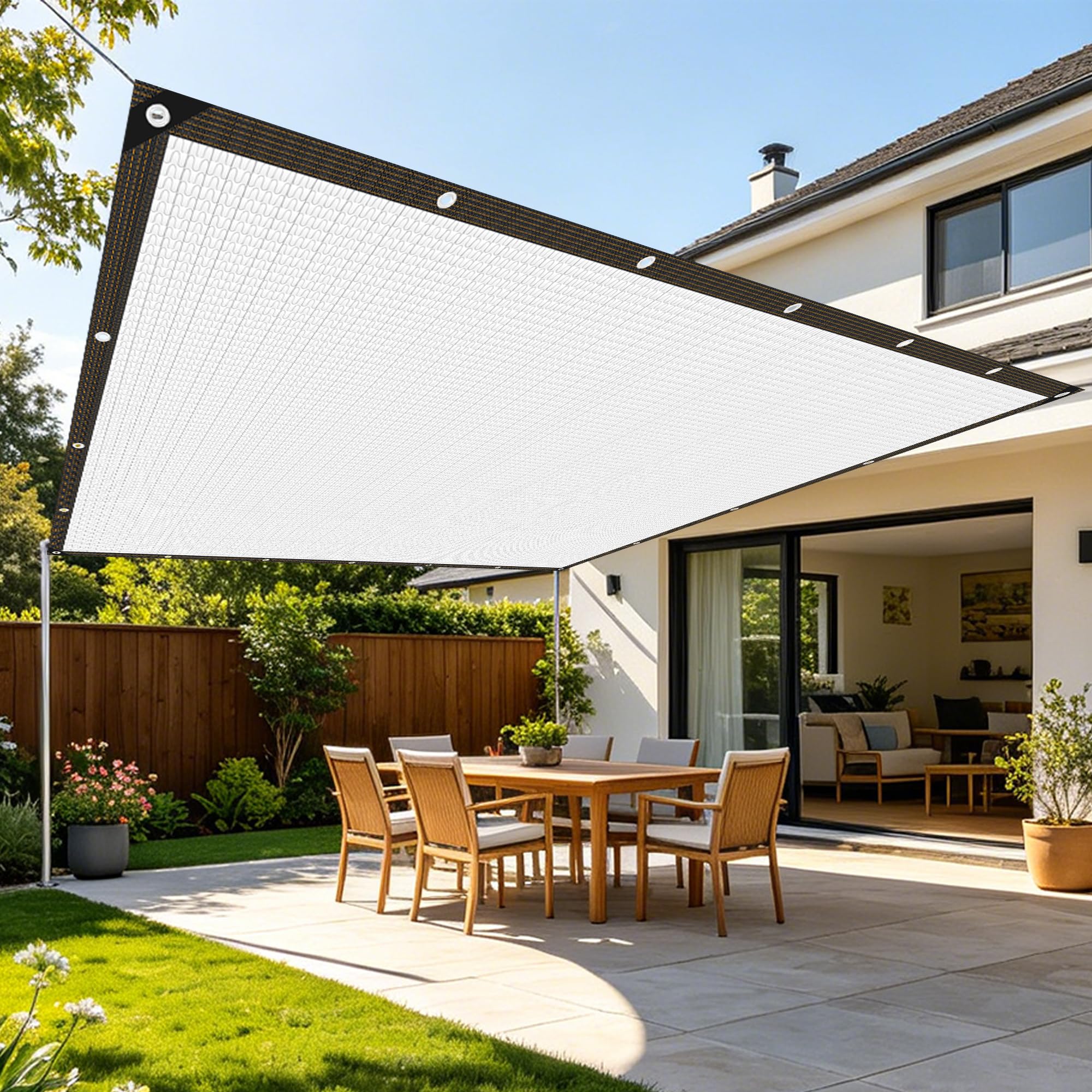 Rete Ombreggiante Alluminio 290 x 740 cm Anti UV Rete Ombreggiante per Serra Resist per Giardino, Auto, Pollaio, Cuccia per Cani, Esterno, Pergola, Patio, Campeggio, Argento
