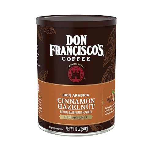 Don Franciscos Café molido de tostado medio con canela y avellana lata de 12 onzas