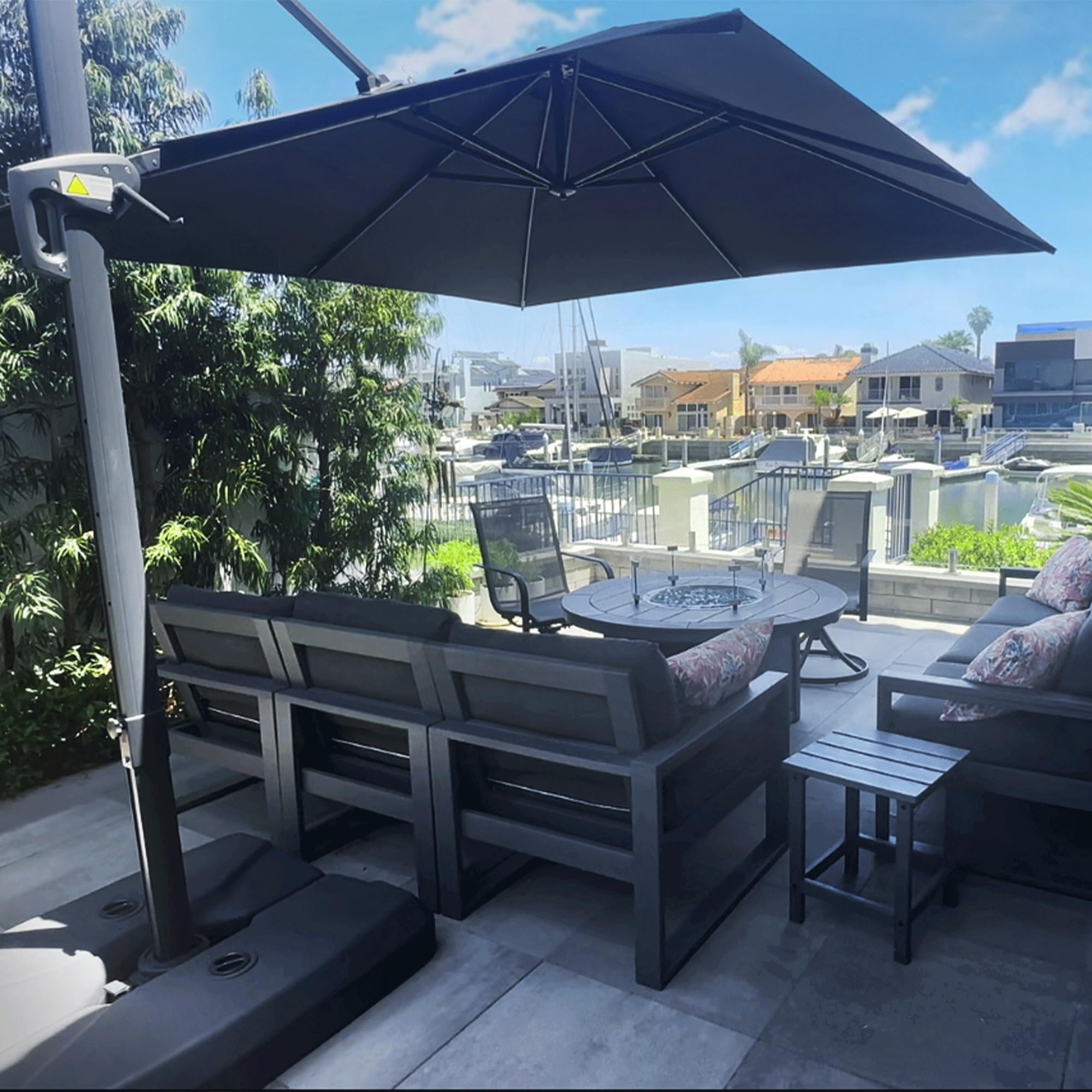 PURPLE LEAF Patio Umbrella 10' X 10' Rectangle Cantilever Umbrella Large Aluminum Outdoor Umbrellas with 360-degree Rotation & UPF40+ Premium Fabric for Deck Pool Garden Yard, Graphite Grey : Patio