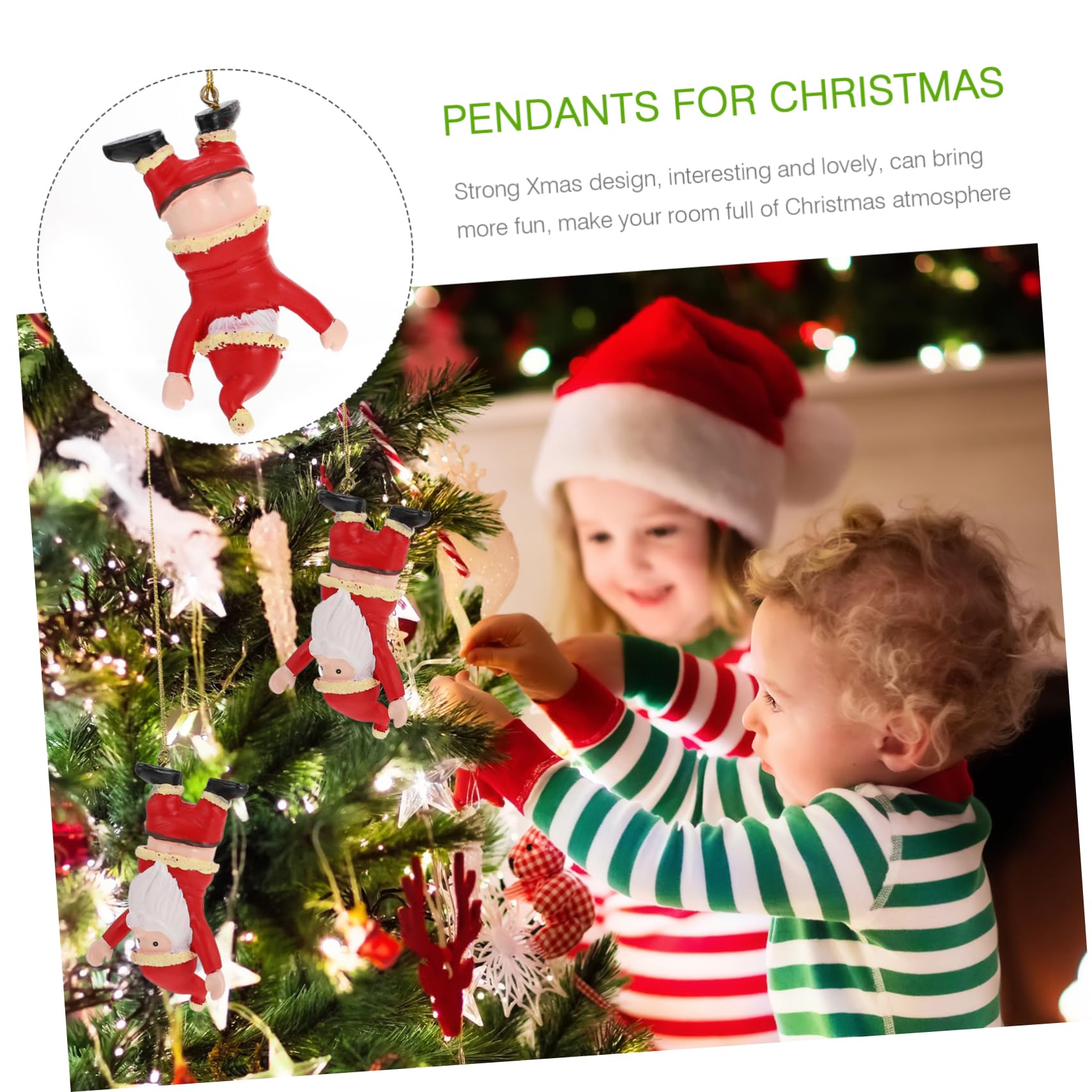 OUNONA 4stücke Weihnachtsmann Aus Hochwertigem Harz Dekorative Xmas Pendants Für Weihnachtsbaum Und Festliche Anlässe Als Oder Fotorequisite
