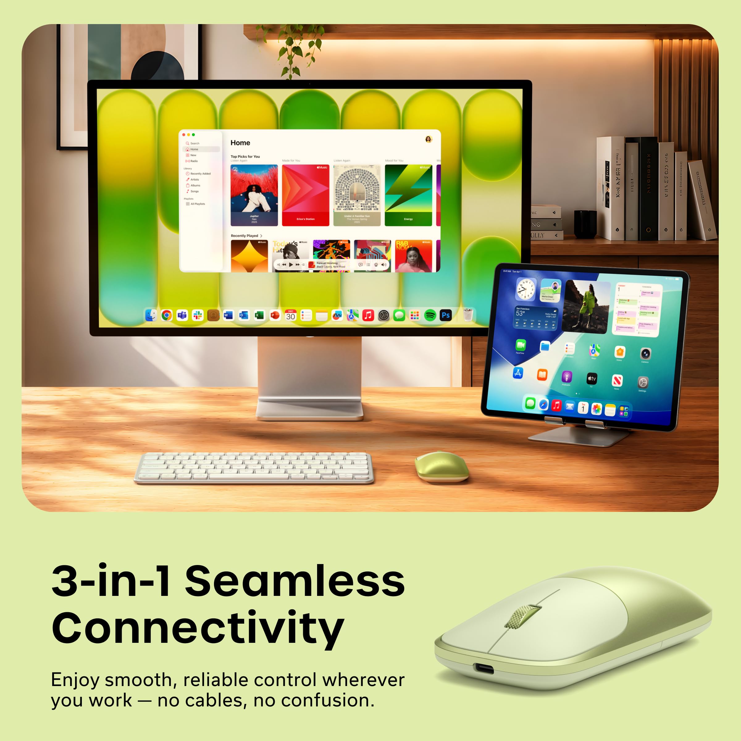 Satechi Bundle Mouse Wireless Slim EX e Hub USB-C OntheGo 5 in 1 (Giallo Agrume) Bundle