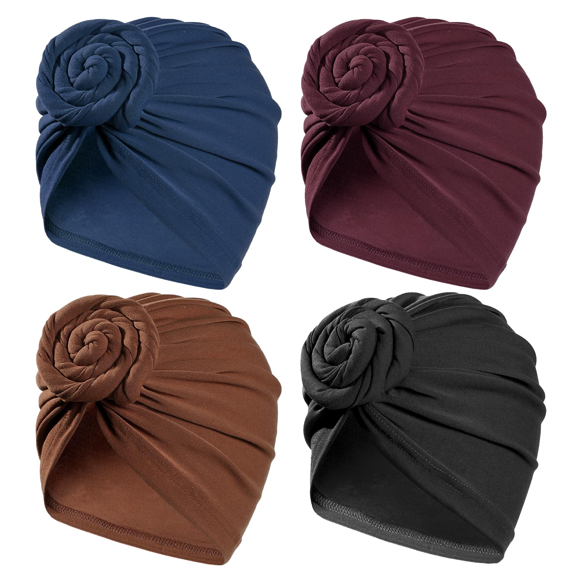 KYNARI Turban Head Wraps for Women, Pretied Stretch Bonnet Hair Wrap