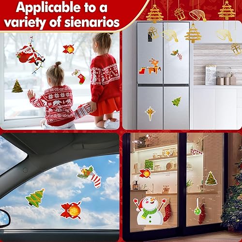 Miniatura 5 de Los juegos de platos y servilletas de papel de Navidad incluyen platos de fiesta de Navidad, servilletas de Navidad, tazas y adhesivos de ventana