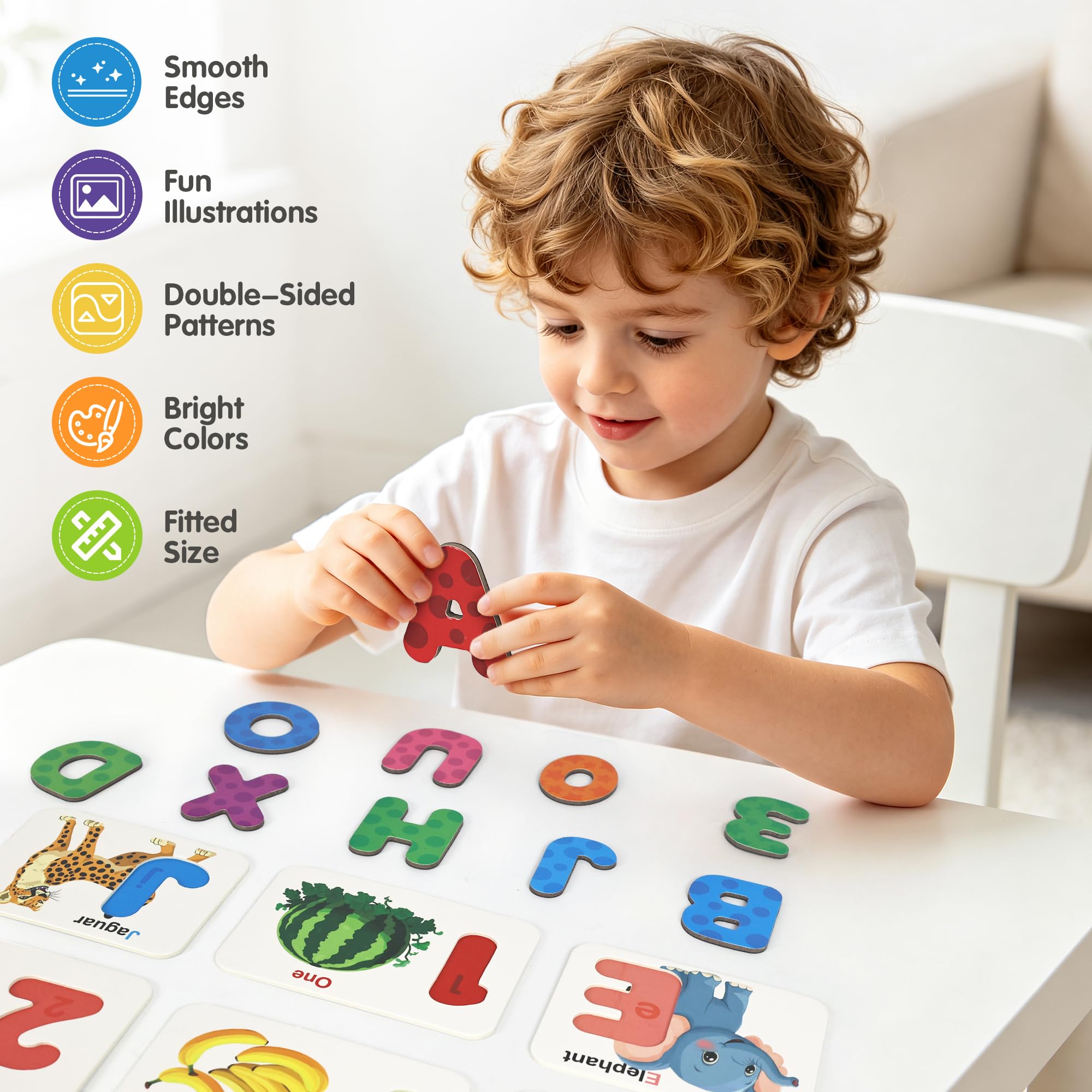 Tarjetas educativas, tarjetas flash de números y alfabeto para niños pequeños de 3 a 5 años