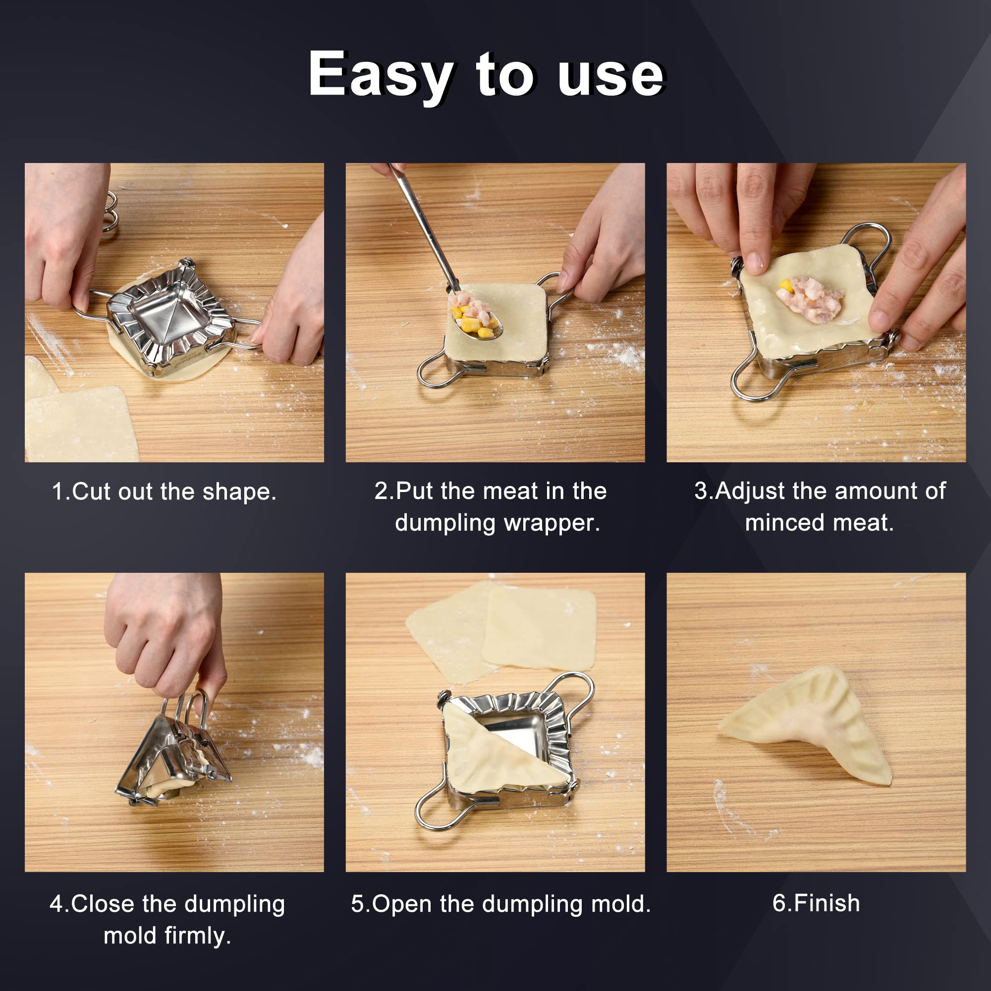 Produktbild von New Edelstahl Ravioli Dumpling Maker Form Wrapper Pierogie Pie-Crimper