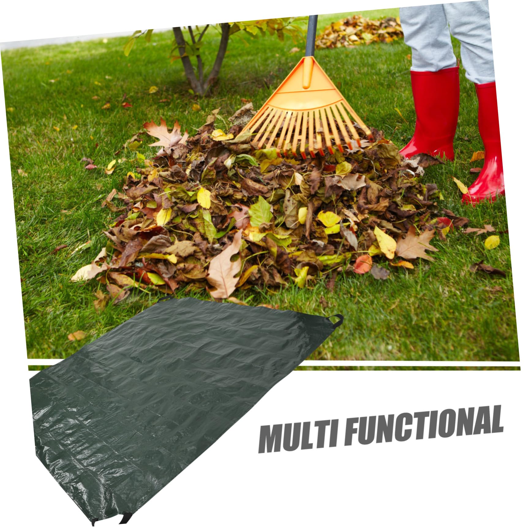 Sacco Raccolta Foglie Pieghevole da Giardino Verde in Pe con Maniglie | Detriti e Patio, Facile da Trasportare, Robusto, Riutilizzabile per Uso Esterno