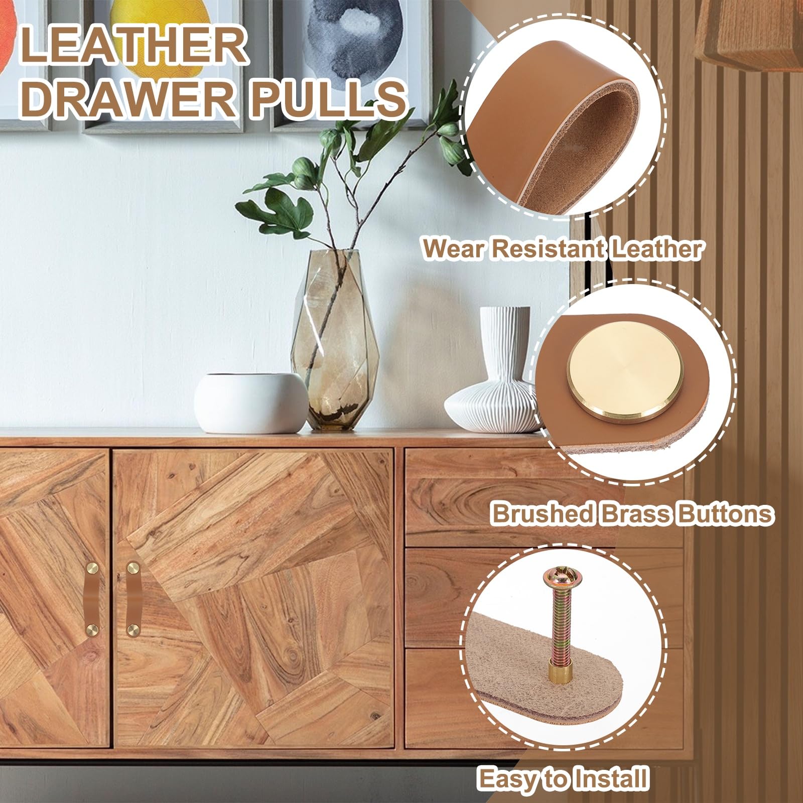 PATIKIL Leather Drawer Pulls - Image 3
