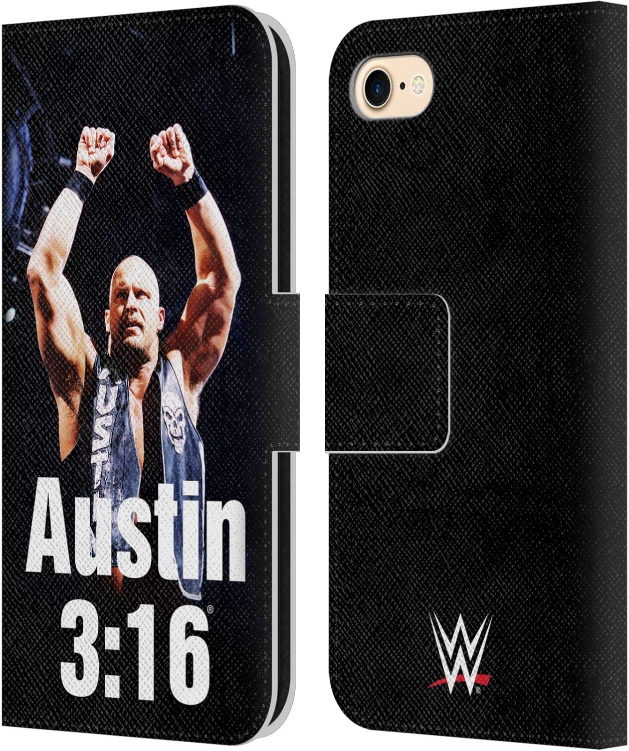 Head Case Designs Officially Licensed WWE Photo Steve Austin Leather Wallet Case Compatible with Apple iPhone 7/8 / SE 2020 & 2022