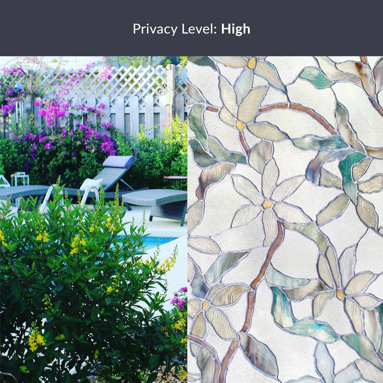 Artscape Jasmine | Privacy Window Film with Vibrant Colored Pattern | Non-Adhesive & UV Protection | Easy to Apply & Removable | 24 x 36 Inches | Made in USA