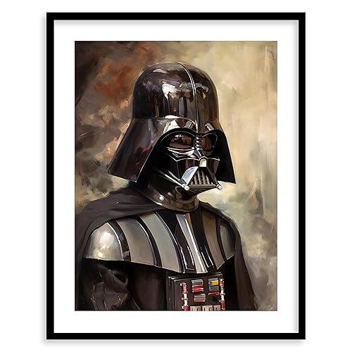 Star Wars Vintage Oil Painting Wall Art - Premium Giclee Art Prints for Home Decor - Star Wars Yoda Darth Vader Mandalorian Yoda Decoration for