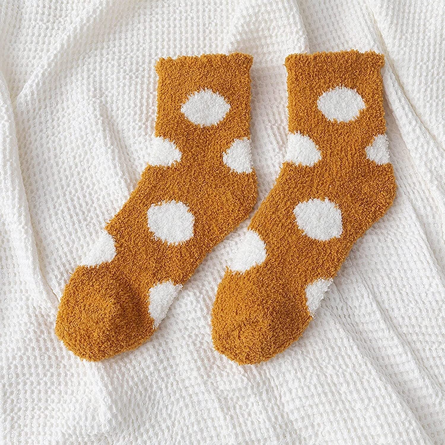 Calcetines Invierno 12 Pares De Calcetines Térmicos De Invierno Para Mujer, Patrón De Lunares Bonitos, Esponjosos, Supersuaves, Cálidos Y Acogedores Calcetines Termicos