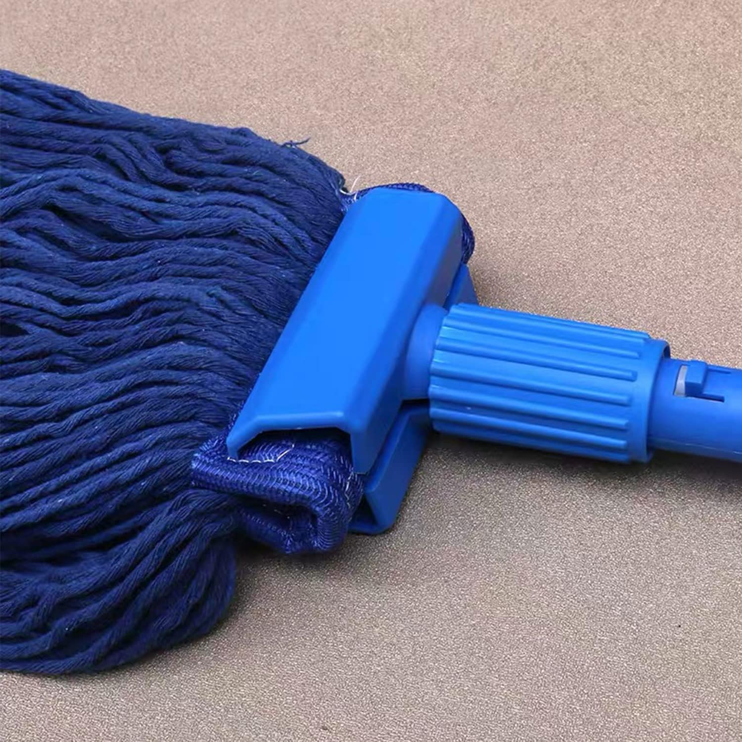 Commercial Mop Head Replacement,Blue Cotton Looped End String, Wet Industrial Cleaning Vintage Mop Head Replacements Refill, Machine Washable - Ideal Refill for Commercial Grade Mops(Pack of 5)