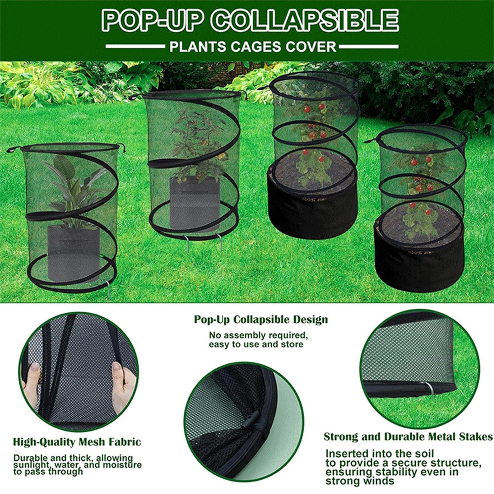 Housse en Filet pour 4 Pièces Pliable Installation Facile avec Piquets