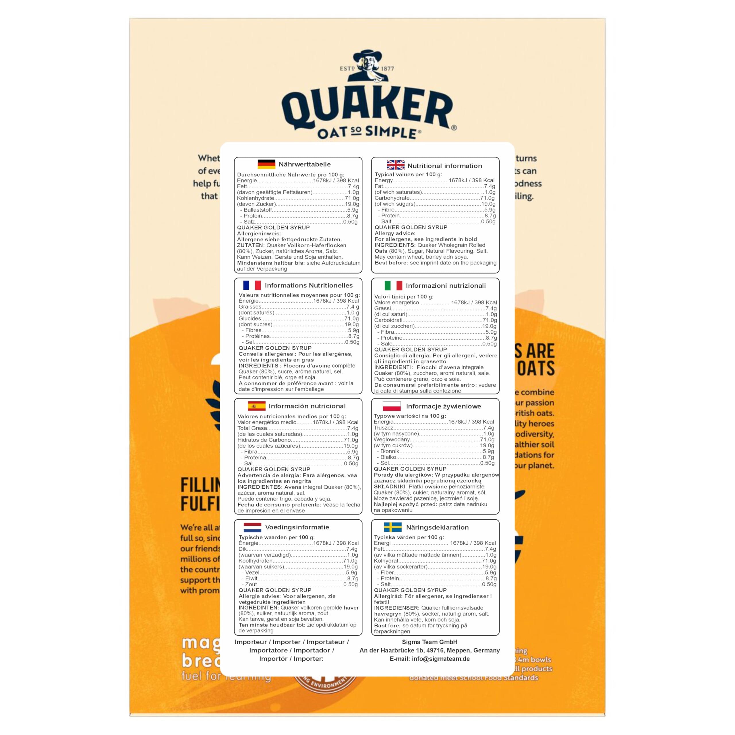 Cleverry set de Gachas de Avena Quaker Oat So Simple Golden Syrup 40 bolsitas x 36g – oatmeal para un desayuno delicioso - 4