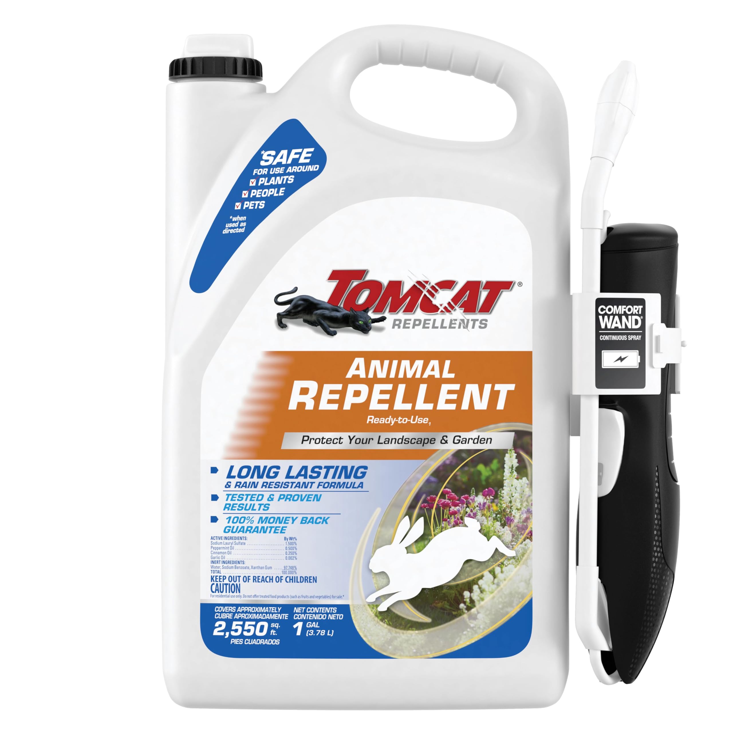 Tomcat Repellents Animal Repellent, Ready-to-Use, Protect Landscapes and Gardens, Contains Essential Oils, 1 Gal.