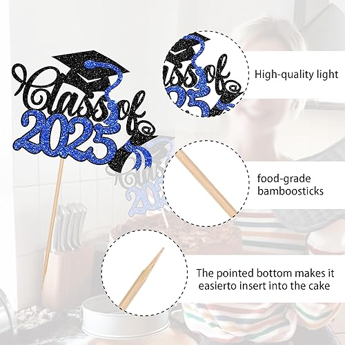 Miniatura 3 de Rsstarxi 1 paquete de decoración para pastel de clase de 2023 para la clase de 2023 para cupcakes de graduación de felicitaciones, tapa de