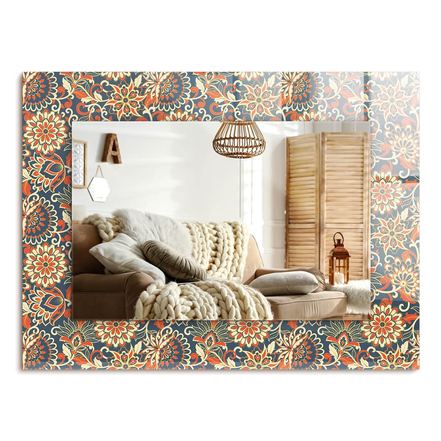 Miroir de salle de bain 80x60 cm rectangulaire mural moderne