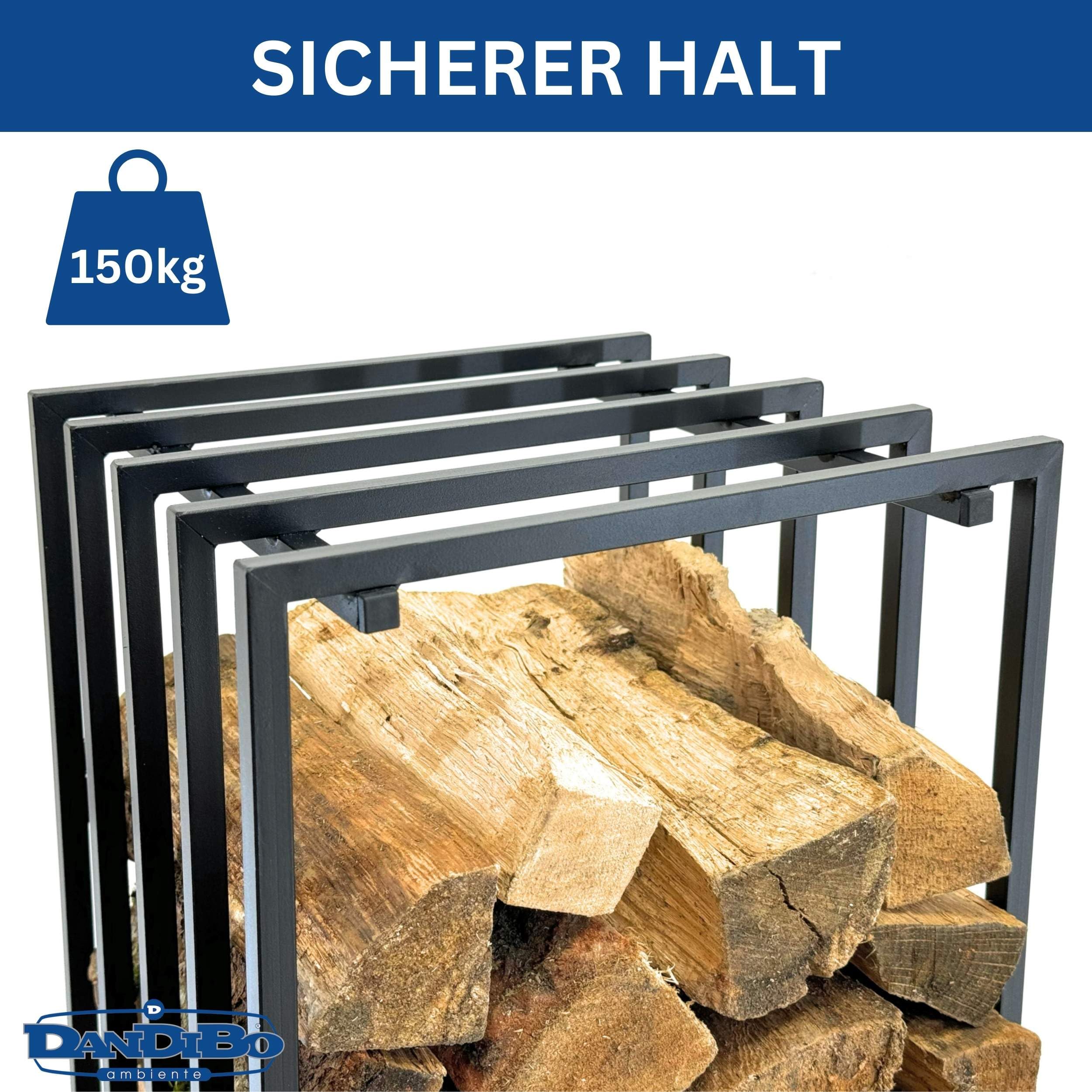 DanDiBo Kaminholzregal Innen Metall Schwarz Feuerholzregal Brennholzregal Kaminholzständer 96609 Kaminholzhalter