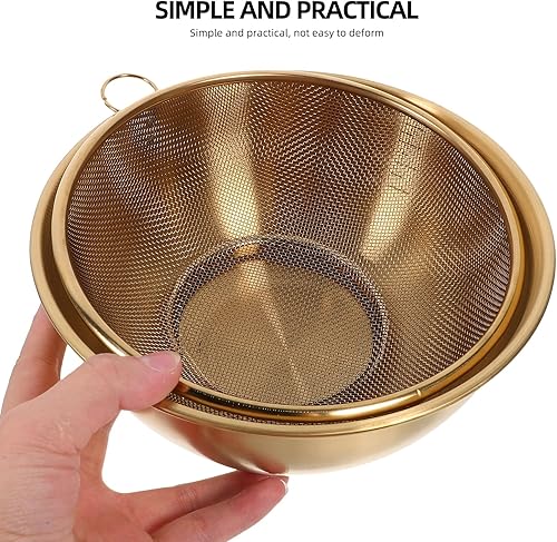 Miniatura 3 de Luxshiny Cesta coladora de acero inoxidable con colador de malla fina y lavabo para lavar verduras, frutas y arroz, herramienta organizadora de