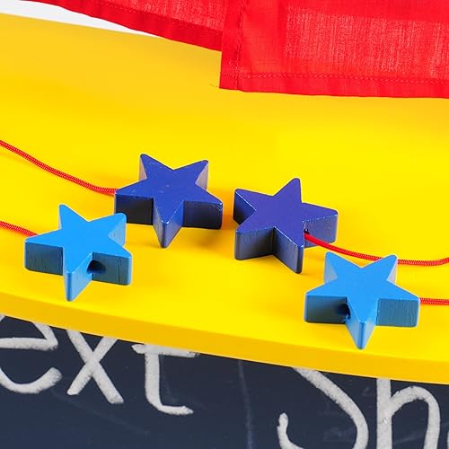 Miniatura 9 de Constructive Playthings Teatro de marionetas de madera dura de tamaño infantil, incluye pizarra, cortina y telón de fondo, constructivo duradero,