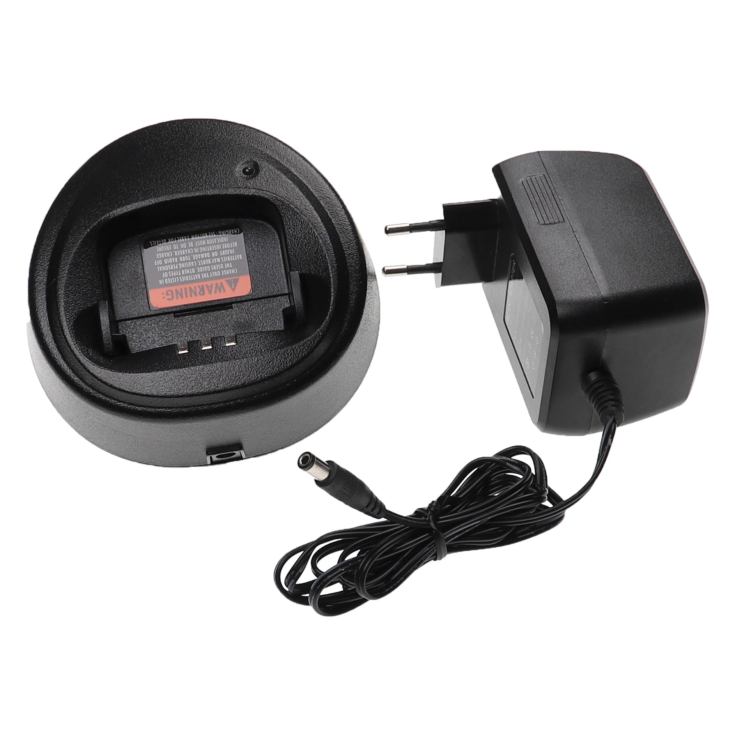 vhbw Caricabatterie compatibile con Motorola DP1400 CP380 - Stazione di ricarica con alimentatore 7,6V 0,9A