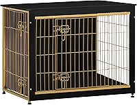 Vista 35 de DWANTON - Perrera con cojín, de madera, con puertas dobles, para interiores, XL, 43.3 pulgadas de largo, beige grisáceo