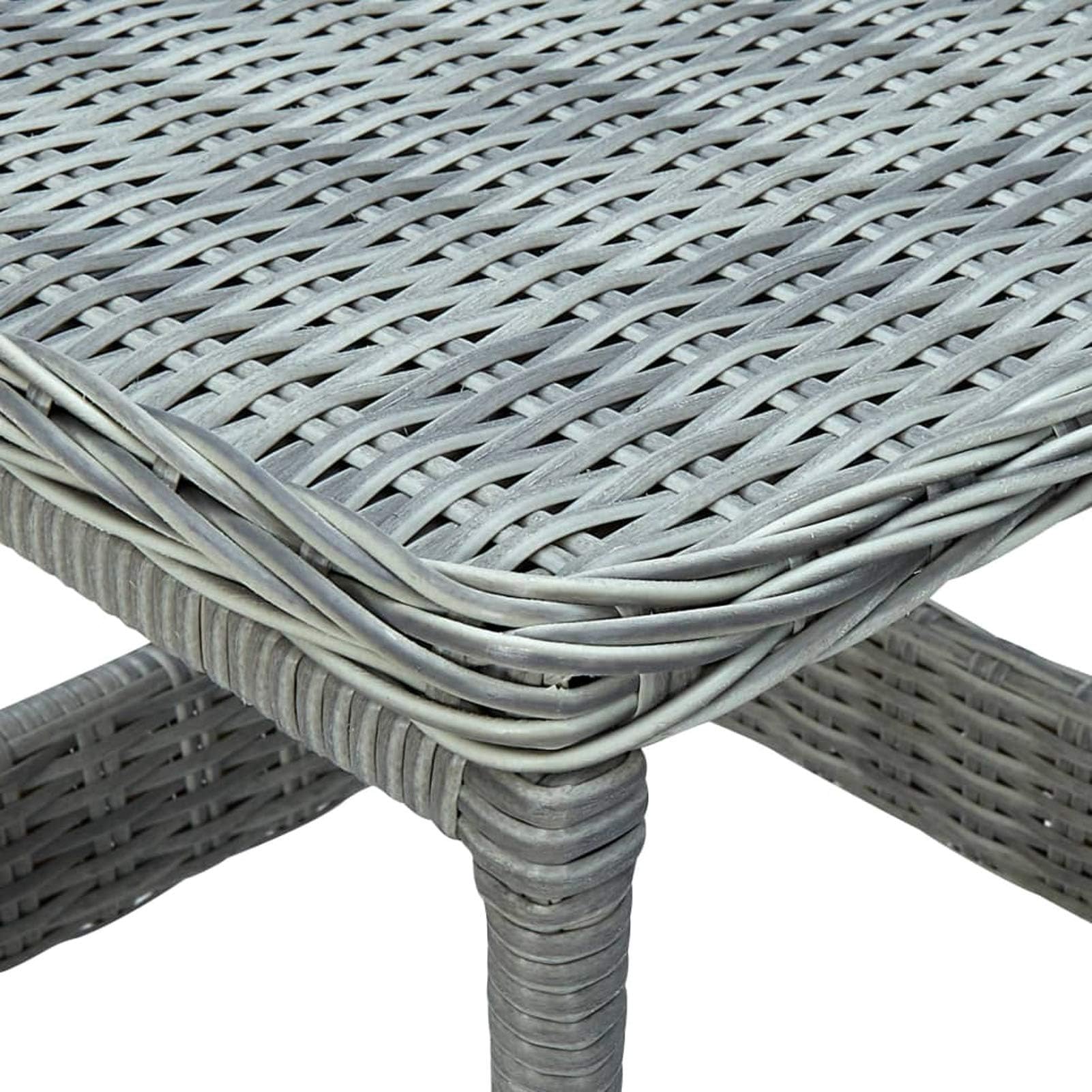 Tavolo Da Giardino Grigio Chiaro 45x45x46,5 Cm In Polyrattan, Tavolo Da Pranzo Da Giardino, Tavolo Da Giardino Per Barbecue, Tavolo Da Bistrot, Tavolo Da Patio, Tavolo Da Picnic, Tavolo Da Esterno, Ta