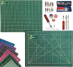 Base de Corte Dupla Face Multiuso Cortar Papel Tecido Artesanato Patchwork Scrapbook Estilete de Precisão Profissional (Verde)