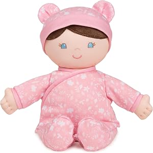 Baby GUND Sustainable Baby Doll, Plush Doll Made from Recycled Materials, for Newborns and Toddlers, Pink, 12”