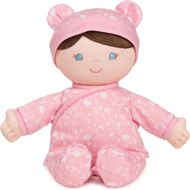 Baby GUND Sustainable Baby Doll, Plush Doll Made from Recycled Materials, for Newborns and Toddlers, Pink, 12”