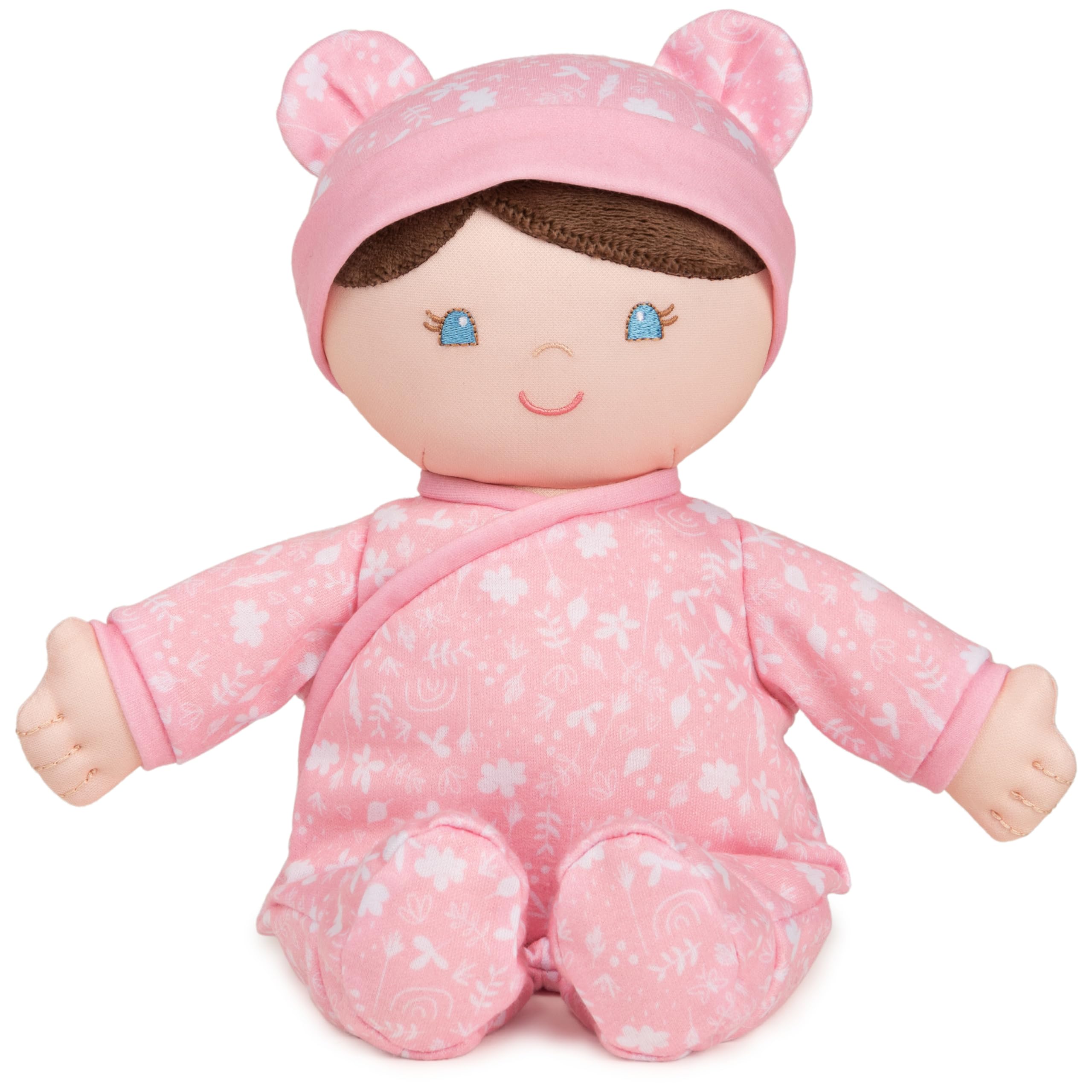 Baby GUND Sustainable Baby Doll, Plush Doll Made from Recycled Materials, for Newborns and Toddlers, Pink, 12”