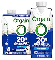Vista 1 de Orgain Batido de proteínas limpias, lácteos alimentados con pasto, sabor vainilla 0.71 onzas de proteína de suero de leche, reemplazo de comidas