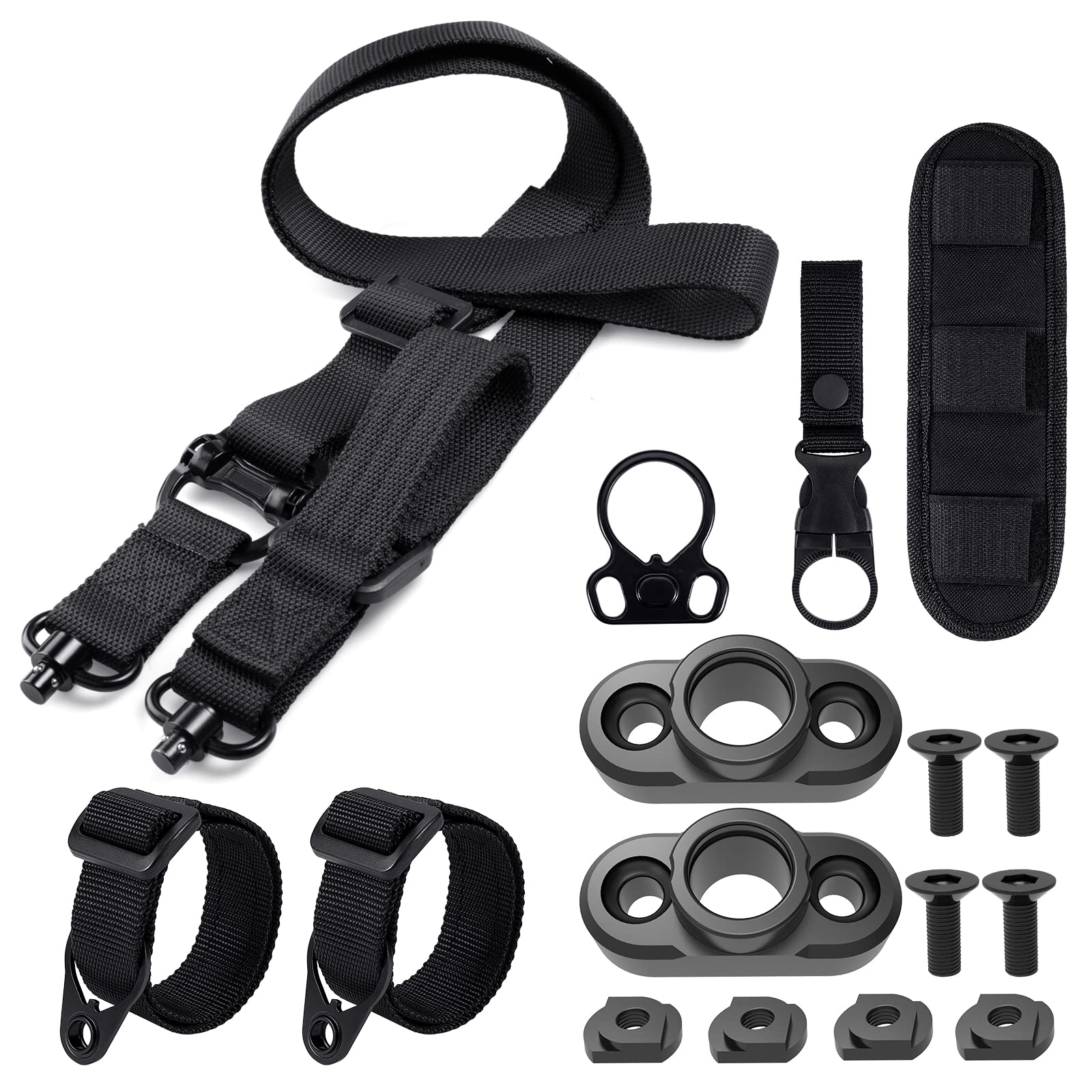 2 Point Sling Quick Adjust Two Point QD Sling with Shoulder Pad Fast Adjust Thumb Loop QD Sling Mount