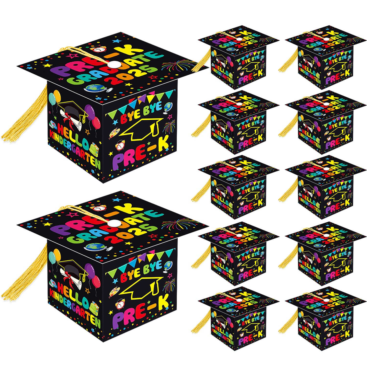 24Pcs PRE-K Graduation Cap Gift Boxes for Pre k Graduation Decorations 2026, Preschool Grad Party Favor Supplies, Pre k Grad Candy Box with Tassel,
