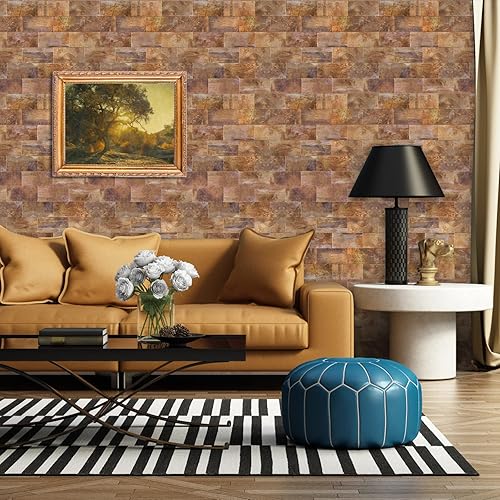 Vista 79 de Paquete de 1 lámina de revestimiento autoadhesivo de 12 x 12 pulgadas, baldosa de pared de PVC para cocina, baño, chimenea, mesa de lavandería o gris