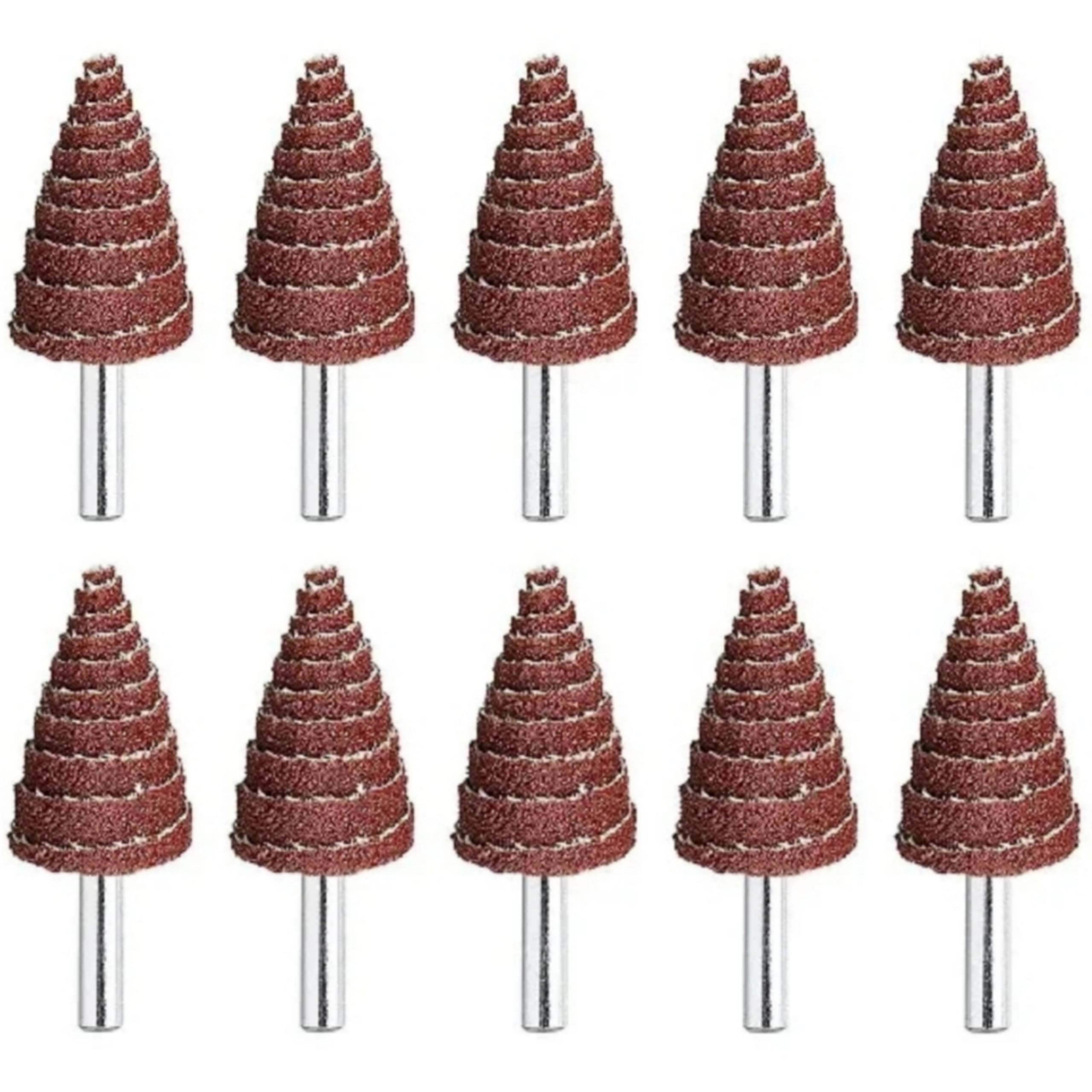 RABBIT® Cone Shape Abrasive Sandpaper Shank Mounted Flap Wheels 25mm x 40mm, 6mm shank, Grit 220 Aluminum Oxide Grinding Head Rotary Tool for Grinding and Polishing (Pack of 10pcs)-image-5