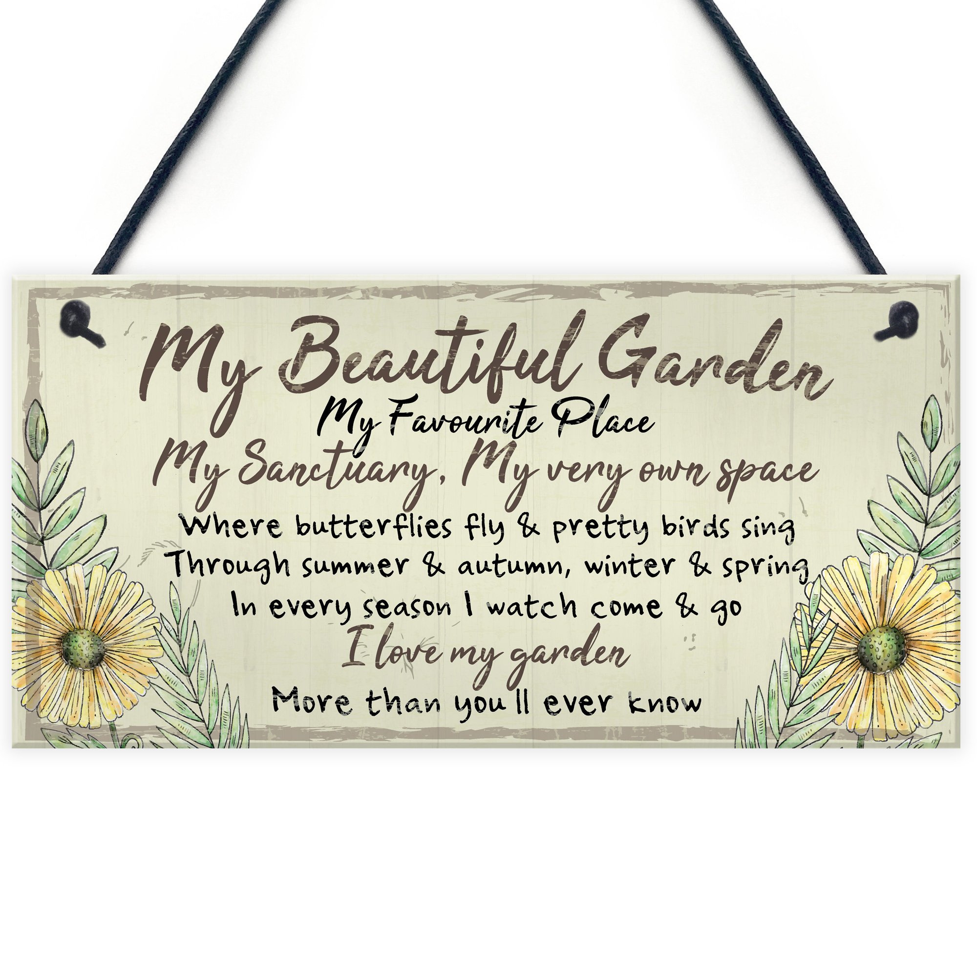 Red Ocean Beautiful Garden Plaque Summer House Sign Garden Shed Friendship Mum Nan Gift